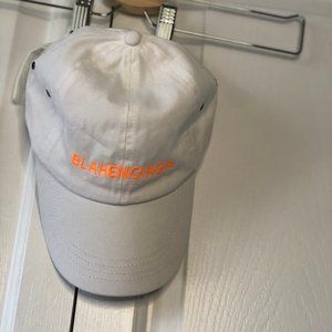 Blahenciaga / Balenciaga White Baseball Hat Neon